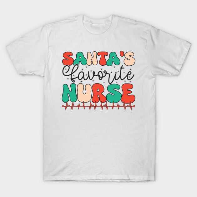 Santa's Favorite Nurse T-Shirt by MZeeDesigns